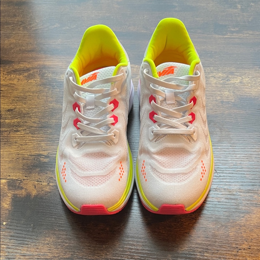 Women’s White and Pink Athletic Shoes